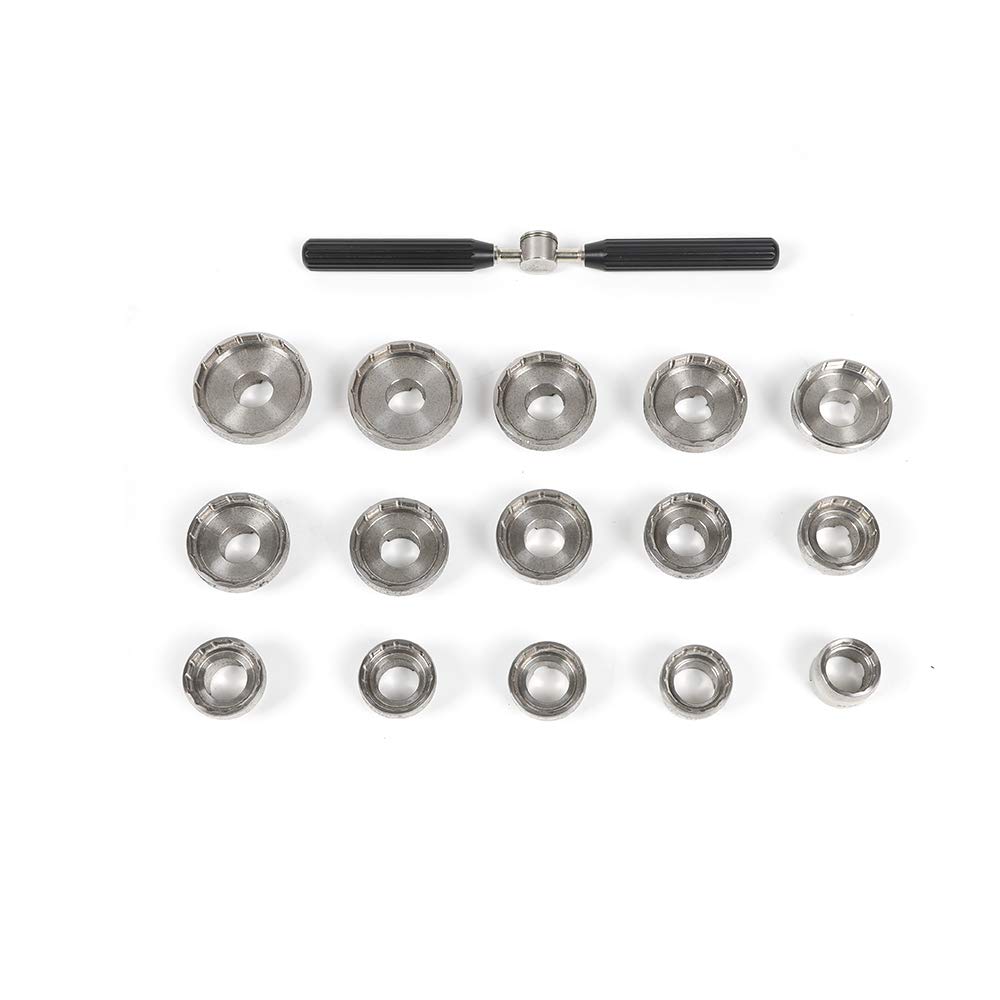 Professional 15-Piece Watch Repair Tool Kit - Watch Case Back Opener & Removal Set for Watchmakers (Ideal for Watch Battery Replacement, Maintenance & DIY Repairs)