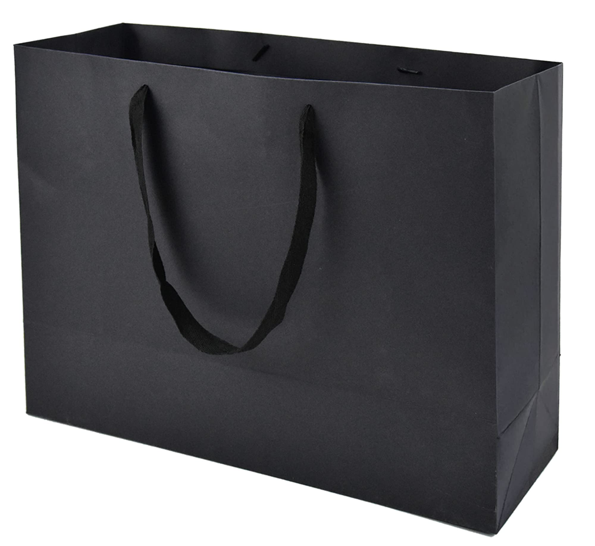 HUAPRINT 30 Pack Black Paper Gift Bags with Ribbon Handles - 16x6x12 Inch Large Shopping Bags for Retail, Party Favors, Wedding Merchandise & Business Use - Elegant Packaging for Gifts, Events & Store Displays