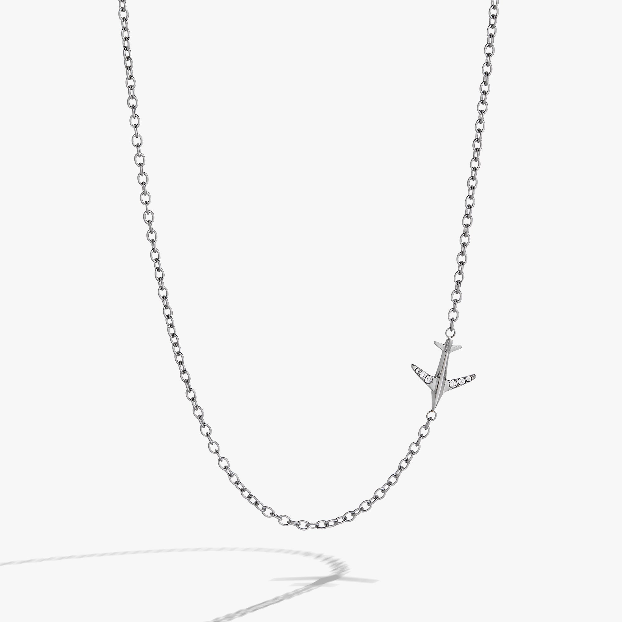 Stylish Airplane Inline Necklace - Dainty Silver Pendant Jewelry for Women - Perfect for Travel Lovers & Aviation Enthusiasts - Great Gift for Flight Attendants, Pilots and Frequent Flyers