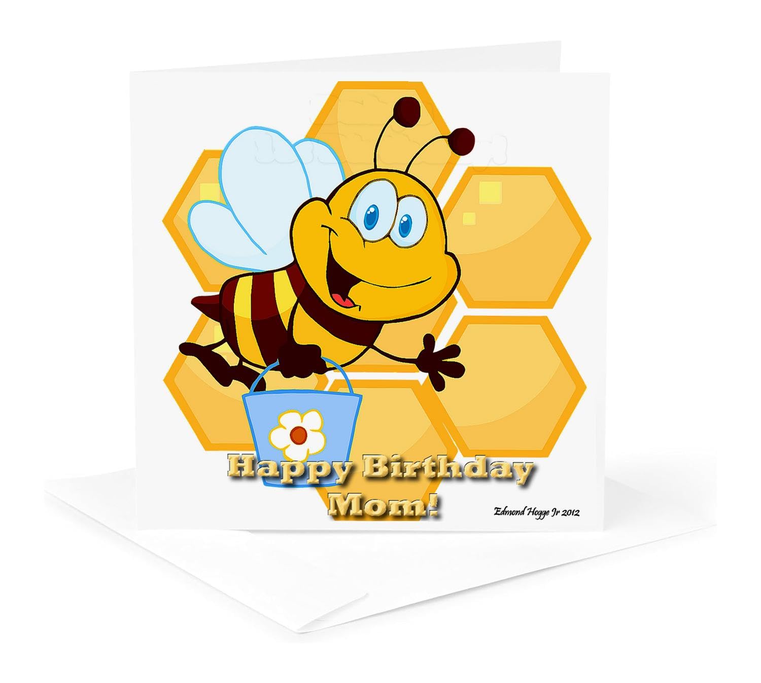 Bumble Bee Happy Birthday Greeting Card for Mom - Cute Insect Theme - Perfect for Mother's Day, Birthday Wishes & Special Occasions