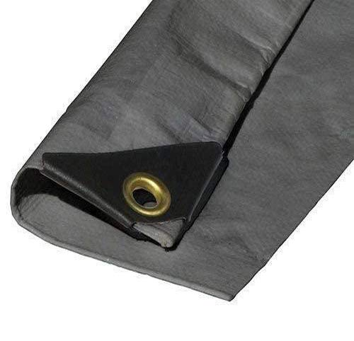 14'X24' Heavy Duty 12 Mil Silver Tarp - 3 Ply Coated Reinforced Canopy Cover with 6 oz 3 Layer Protection (Includes Tools & Accessories) - Perfect for Camping, Construction, Roof Protection & Emergency Shelter