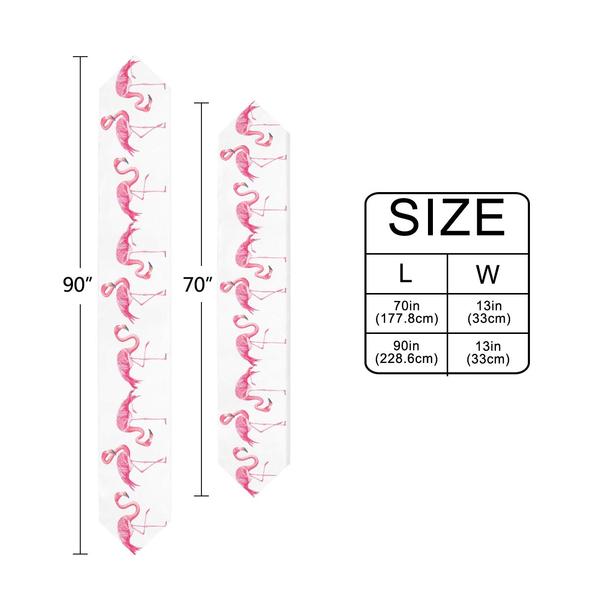 Stylish Pink Flamingo Table Runner 13x70 Inch - Waterproof Polyester Home Decor for Dining Table, Coffee Table - Perfect for Family Dinners, Indoor/Outdoor Parties, Bridal Showers & Summer Decorations