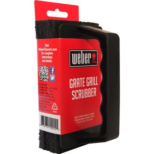 Weber Plastic Black Grill Cleaning Pad - Heavy Duty BBQ Scrubber for Grates, Grills & Smokers - Durable & Reusable - 1 Pack - Perfect for Outdoor Cooking & Backyard BBQs
