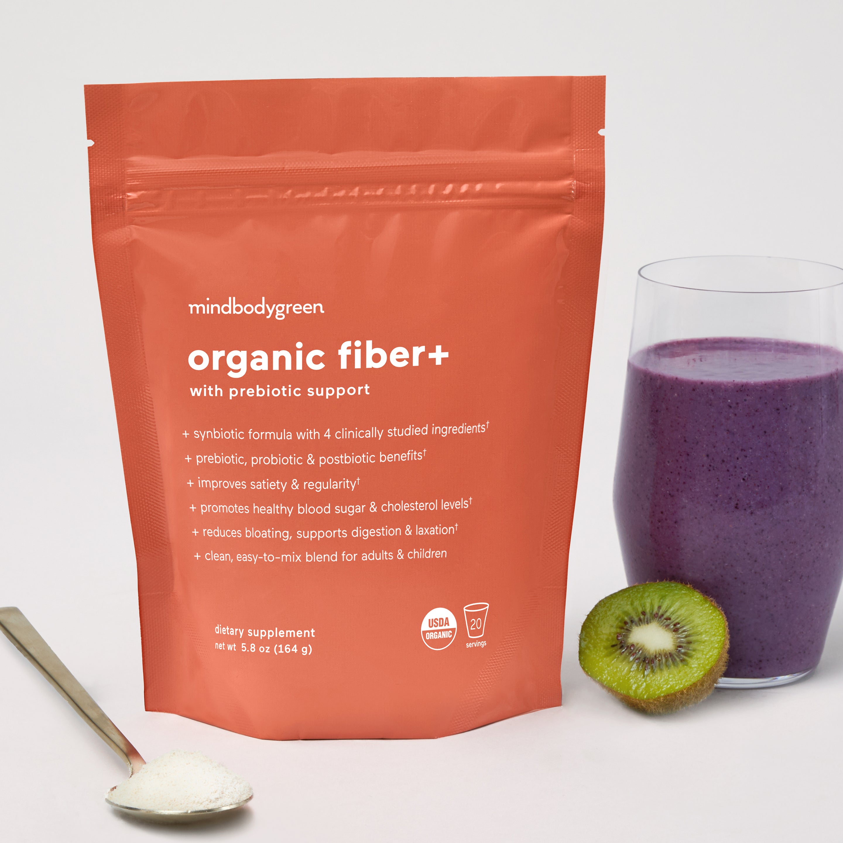 Organic Fiber Supplement with Prebiotic Support for Gut Health & Digestion - Daily Wellness & Immune System Boost