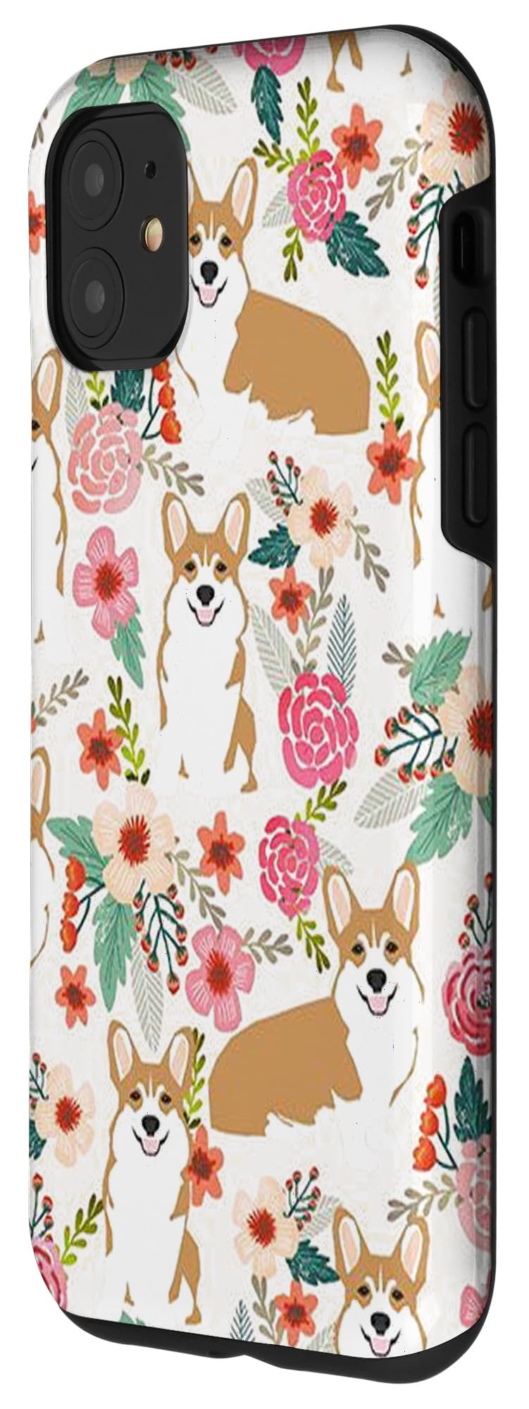 Cute Corgi Flower Floral iPhone 11 Phone Case - Perfect Gift for Corgi Dog Lovers | Protective Cover for Everyday Use, Work & Travel