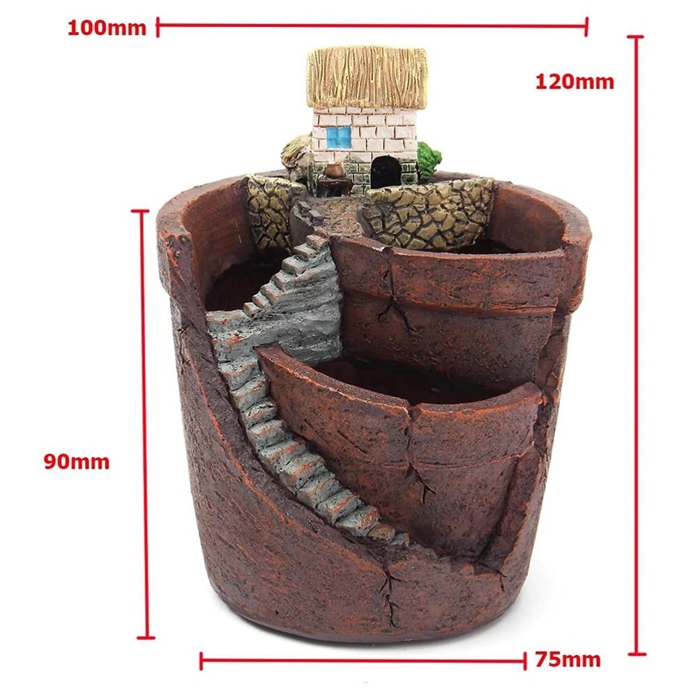 BESPORTBLE Fairy Garden Pot - Mini Succulent Planter with Fairy Design, DIY Resin Creative Plant Pot for Succulents, Cacti & Small Plants | Perfect for Desk Decor, Home Garden & Living Room Decoration
