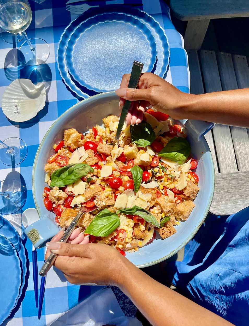 Simply Eco Salad Plates Set of 8 - French Blue, Sustainable Dinnerware for Everyday Use, Perfect for Salads, Appetizers, and Casual Dining | Eco-Friendly & Durable Tableware for Home, Restaurants, and Parties