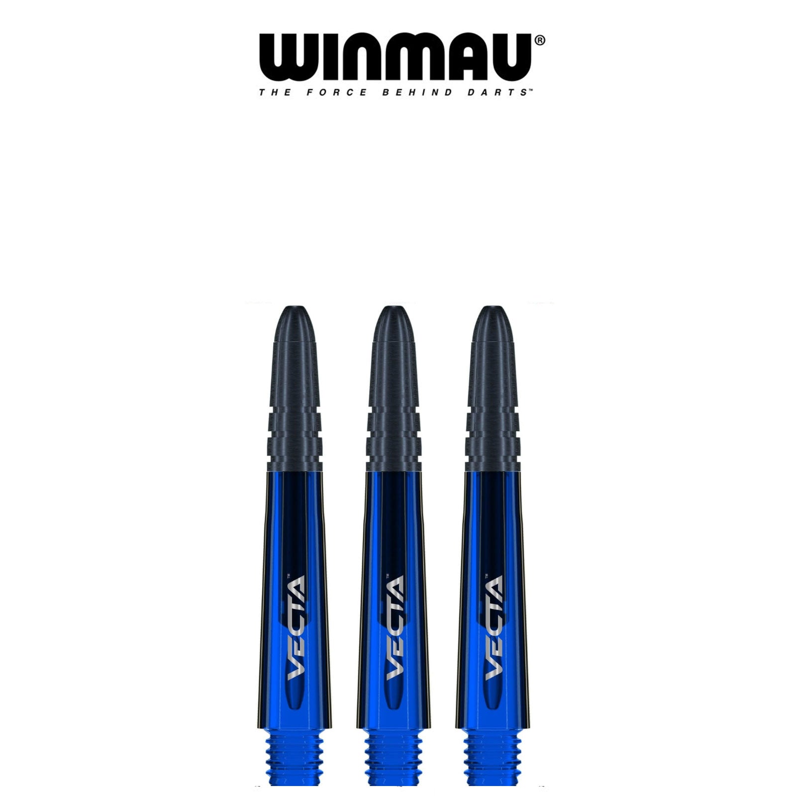WINMAU Vecta Composite Dart Shafts - Short Blue Dart Shafts for Professional Players | Durable & Lightweight Dart Accessories for Bars, Tournaments & Home Practice