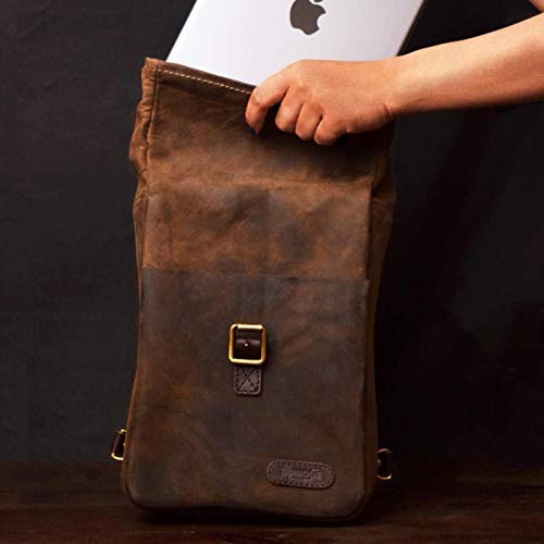 Trip Machine Company Genuine Leather Mini Pannier Bag - Tobacco Brown for Motorcycle, Bicycle & Urban Commuting