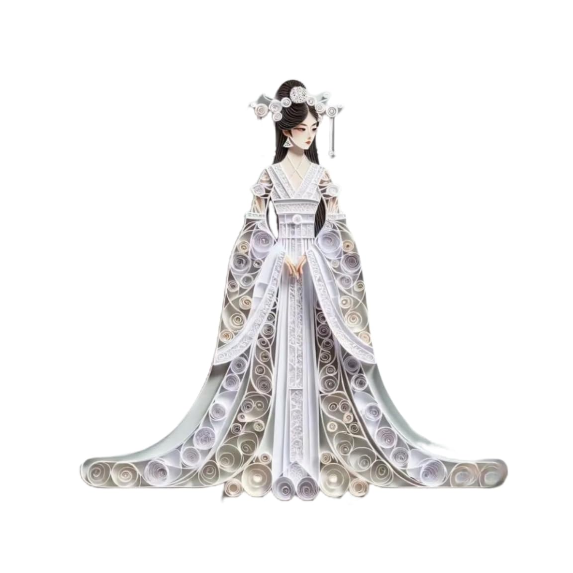 Premium White Quilling Paper Strips - 5mm (0.2inch) Width for Paper Filigree & Scrolling Crafts - Pure White Quilling Strip Roll for DIY Greeting Cards, Home Decor & Gift Wrapping (Pack of 4)