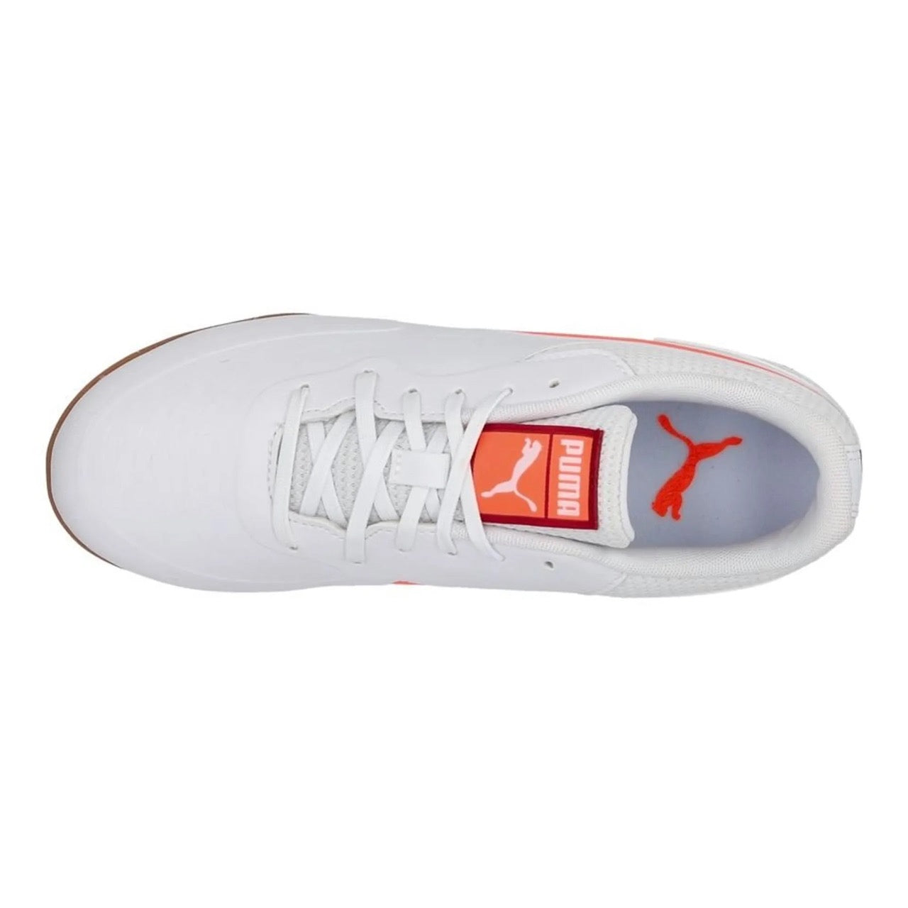 Puma Truco III Junior Indoor Soccer Shoes for Kids - White/Glowing Red/Dark Crimson | Lightweight Football Cleats for Indoor Training & Games