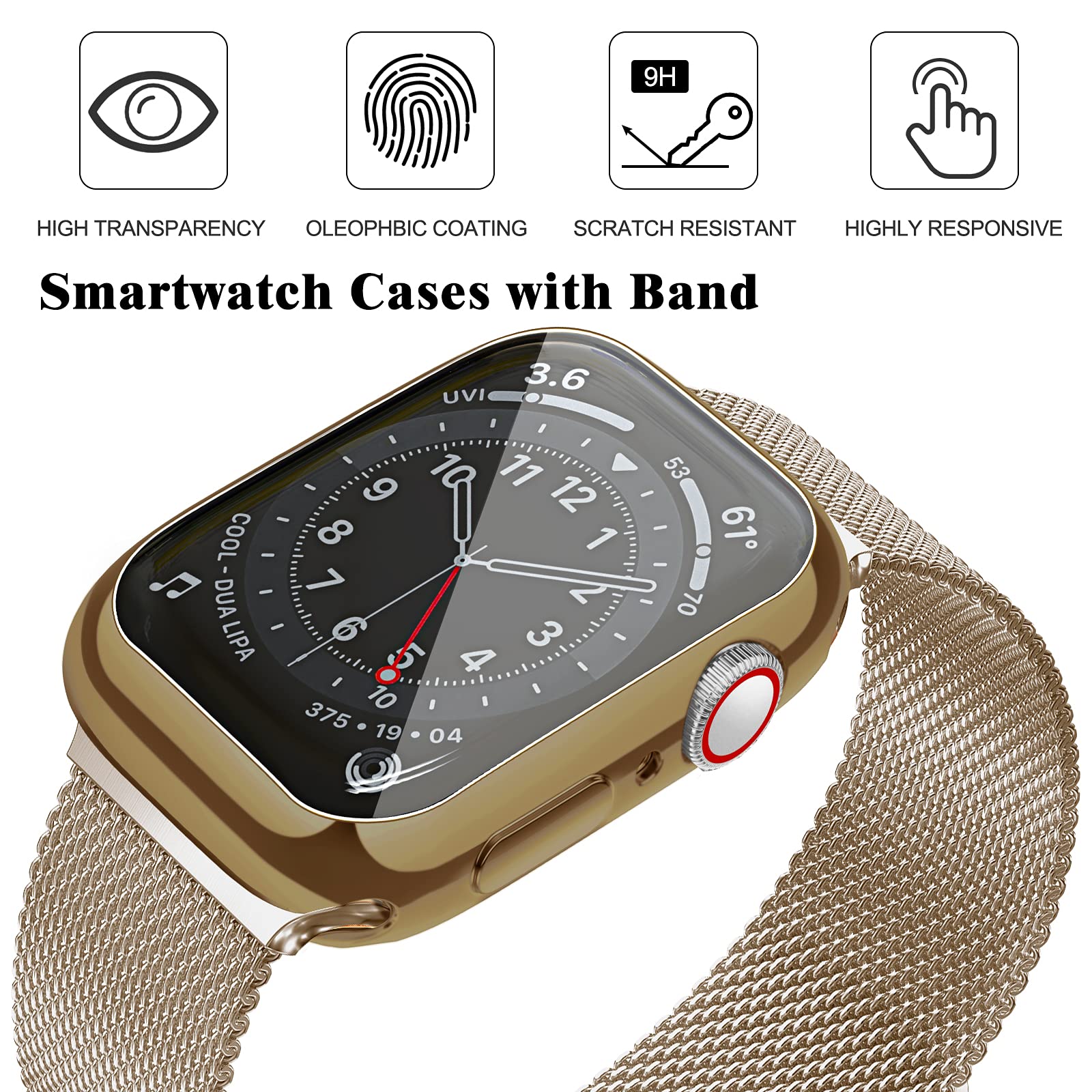 Premium Stainless Steel Milanese Loop Band for Apple Watch 38mm/40mm/41mm - Magnetic Mesh Strap Compatible with iWatch Series 10/9/8/7/6/5/4/3/2/1 & SE - Light Gold Replacement Bracelet for Women & Men - Perfect for Workouts, Office & Everyday Wear