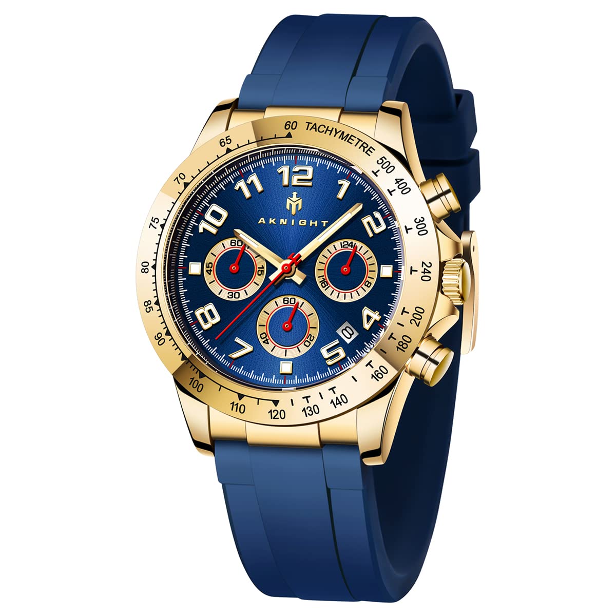 BENYAR Men's Quartz Chronograph Watch - Waterproof Casual Dress Watch with Date Display & Rubber Strap - Perfect for Business, Office and Everyday Wear