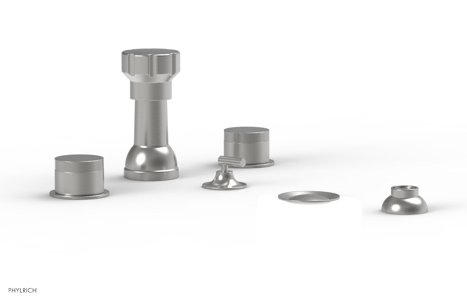 BASIC II Four Hole Bidet Set with Knurled Handles - 230 60 - Perfect for Modern Bathroom Upgrades & Hygienic Personal Care