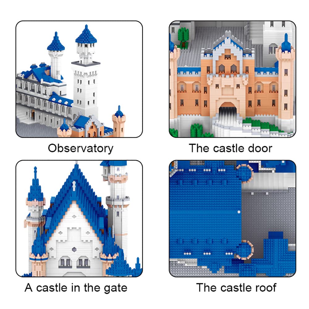 Germany Neuschwanstein Castle Building Blocks Set (11,810 Pieces) - Famous World Architecture Model, Educational STEM Toy for Kids & Adults - Perfect for Creative Play, Home Decor & Collector's Display