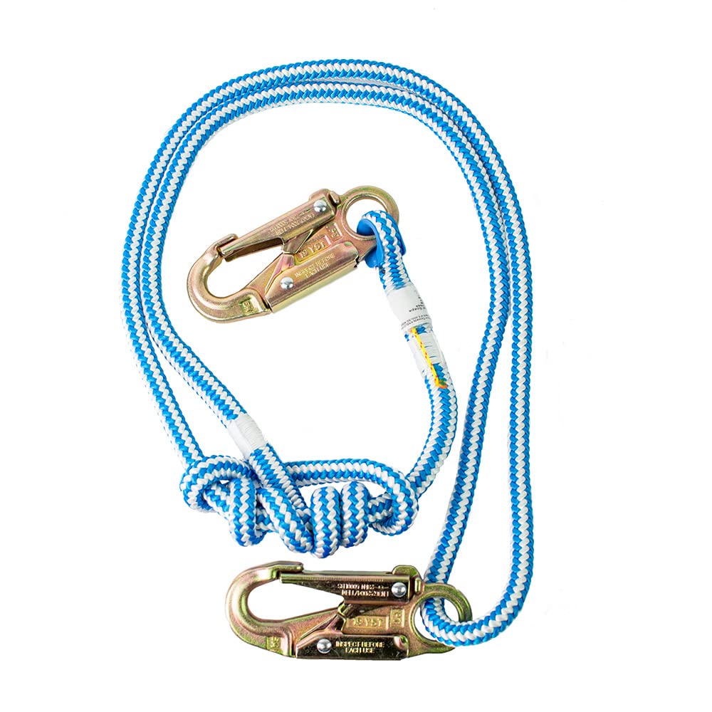 Buckstrap Lanyard 1/2 Inch (13mm) Blue Streak with Steel Snaps - Adjustable 4-7 Feet for Dog Leash, Keychain & Outdoor Gear | Perfect for Hiking, Camping and Everyday Use