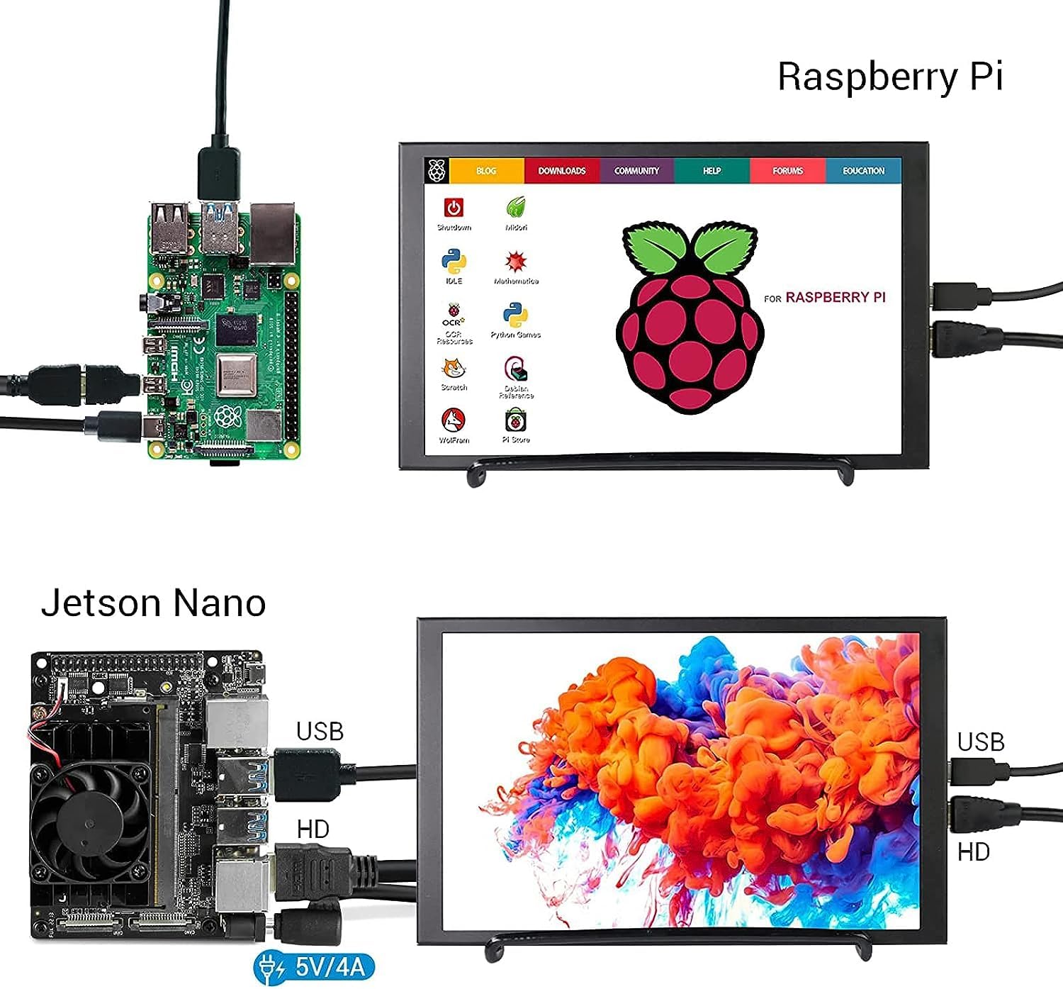 ELECROW 8 Inch Touch Screen Monitor 1280x800 Portable HDMI Display for PC, Raspberry Pi, Gaming, CCTV - Perfect for Home Office, DIY Projects & Multi-Monitor Setup