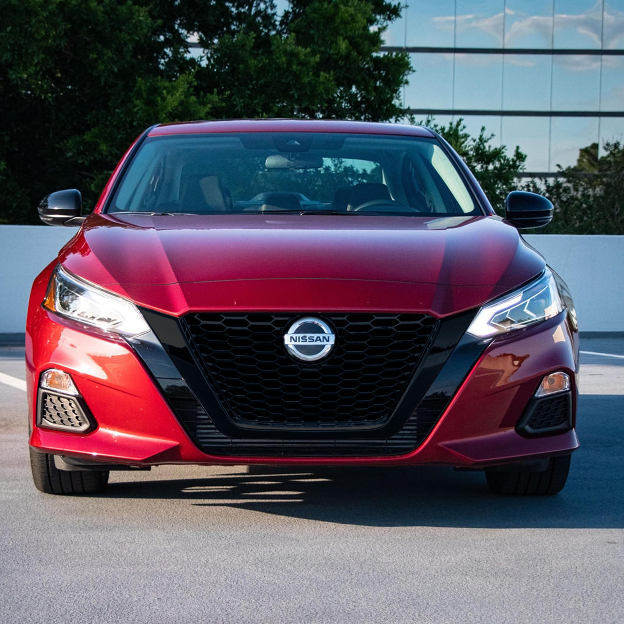 Black Chrome Delete Front Grille Overlay for 2019-2022 Nissan Altima - Easy No-Tool Installation with Secure Adhesive Tape | US Patented | Upgrade Your Car's Appearance for a Sleek & Sporty Look