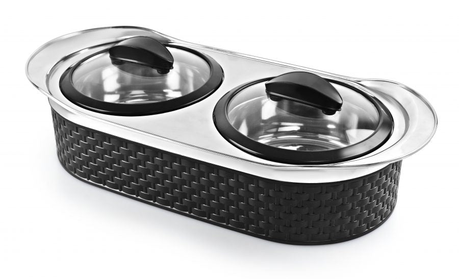 Premium Cello Aristocrat Twin Insulated Hot Pot Set - 1000ml + 1000ml Double-Walled Stainless Steel Food Containers for Soup, Stew & Meal Prep - Perfect for Camping, Office Lunch & Family Dinners