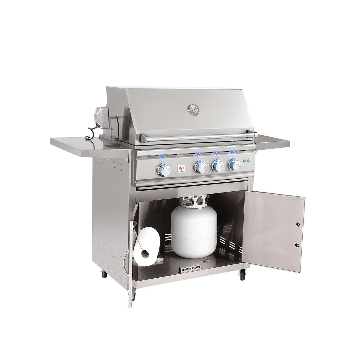 Summerset TRL 32 Inch Freestanding Propane Gas Grill with Side Burner & Storage Cabinet - Outdoor BBQ Grill for Backyard, Patio, and Tailgating Parties