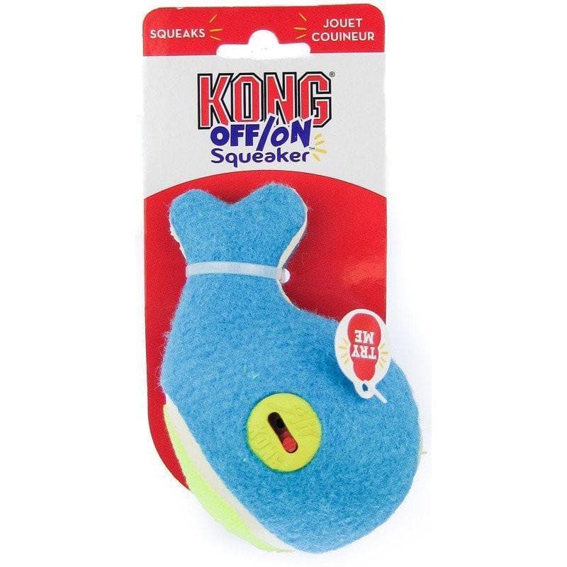 Kong Off/On Whale Dog Toy with Squeaker - Interactive Chew Toy for Small & Medium Dogs - Perfect for Playtime, Training & Teething Relief