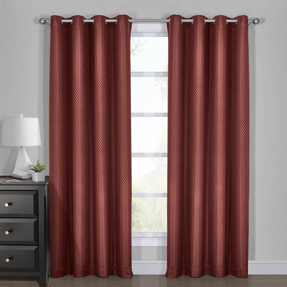 Premium Jacquard Woven Blackout Curtains Set of 2 - 108