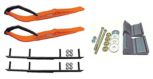 C&A Pro Orange Razor Snowmobile Skis with 6