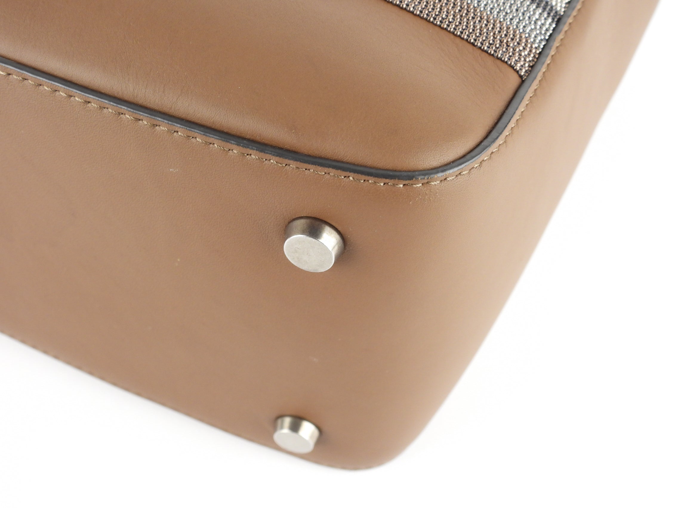 Brunello Cucinelli Brown Leather Monili Bead Two-Way Tote Bag for Women - Luxury Designer Handbag for Work, Travel & Everyday Use