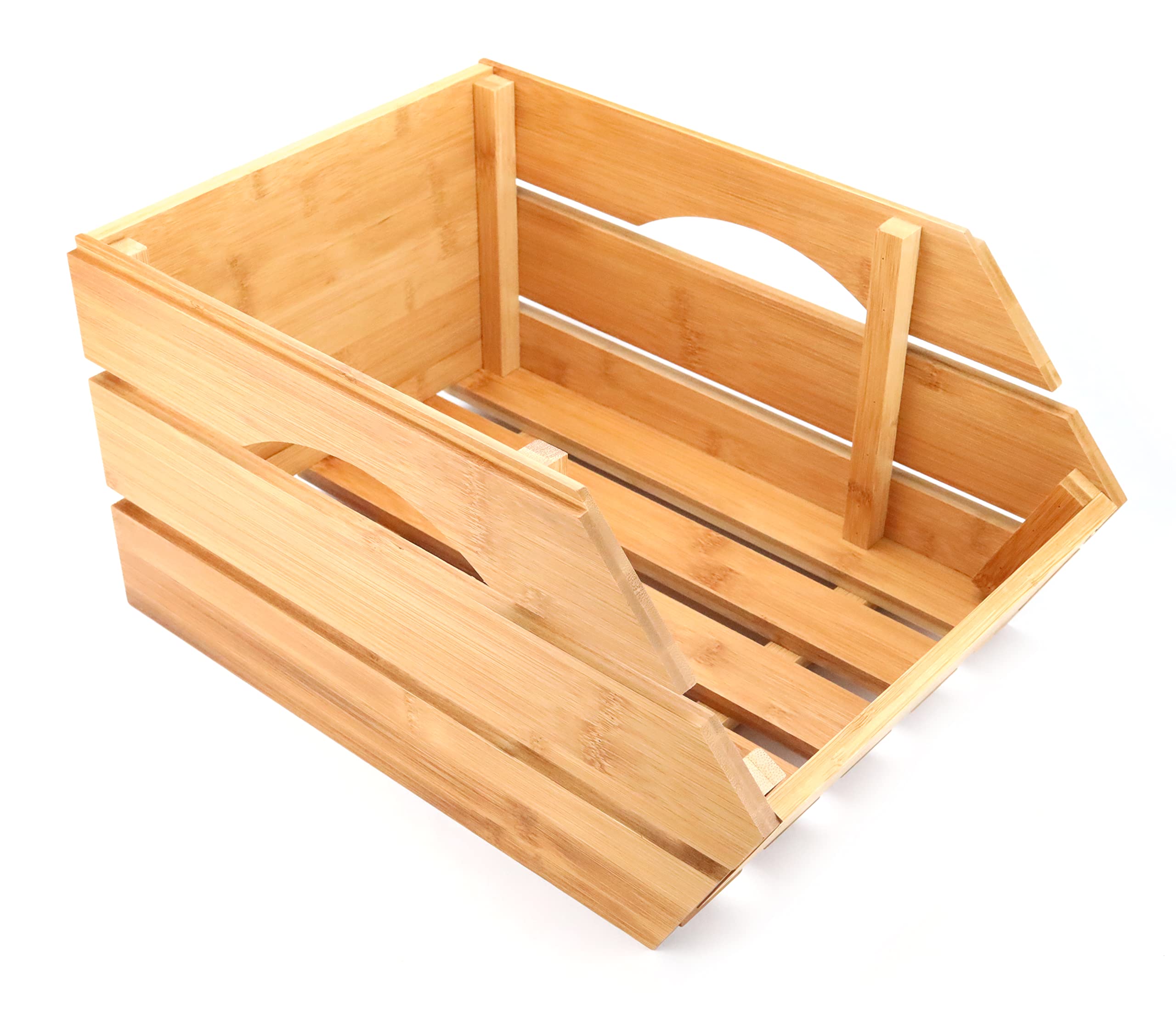 RoyalHouse Bamboo Fruit Bowl - Eco-Friendly Kitchen Countertop Storage for Fruits & Vegetables, Natural Bamboo Serving Basket - Perfect for Dining Table, Kitchen Counter, or Party Snack Display