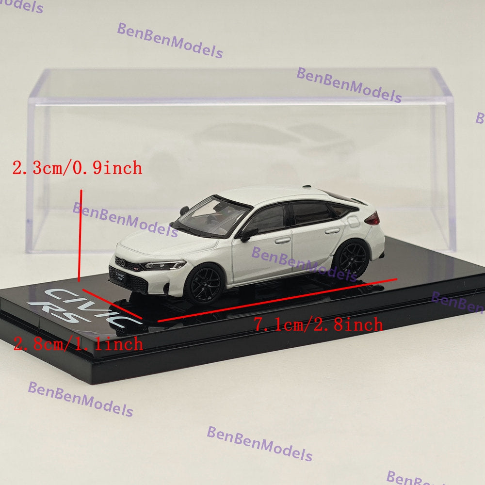 1/64 Scale Hobby Japan Honda Civic RS Platinum White Pearl Diecast Model Car HJ642046AW - Collectible Miniature for Display, Gifts & Car Enthusiasts