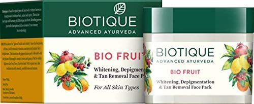Biotique Bio Fruit Whitening Lip Balm 12g & Face Pack 75g - Natural Lip Care & Skin Brightening for Glowing Complexion | Perfect for Daily Beauty Routine & Special Occasions