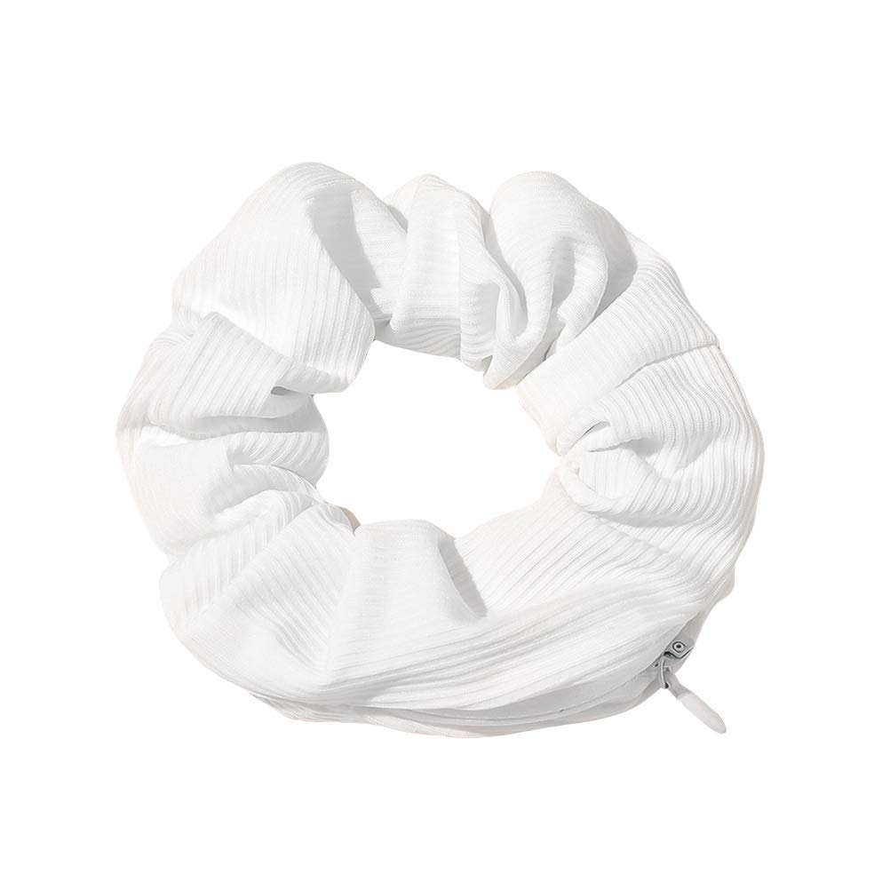 NNGT Pocket Hair Scrunchies - Elastic Hair Ties with Hidden Zipper Pocket for Keys & Small Items - Women Girls Hair Accessories - Perfect for Gym, Travel & Everyday Use