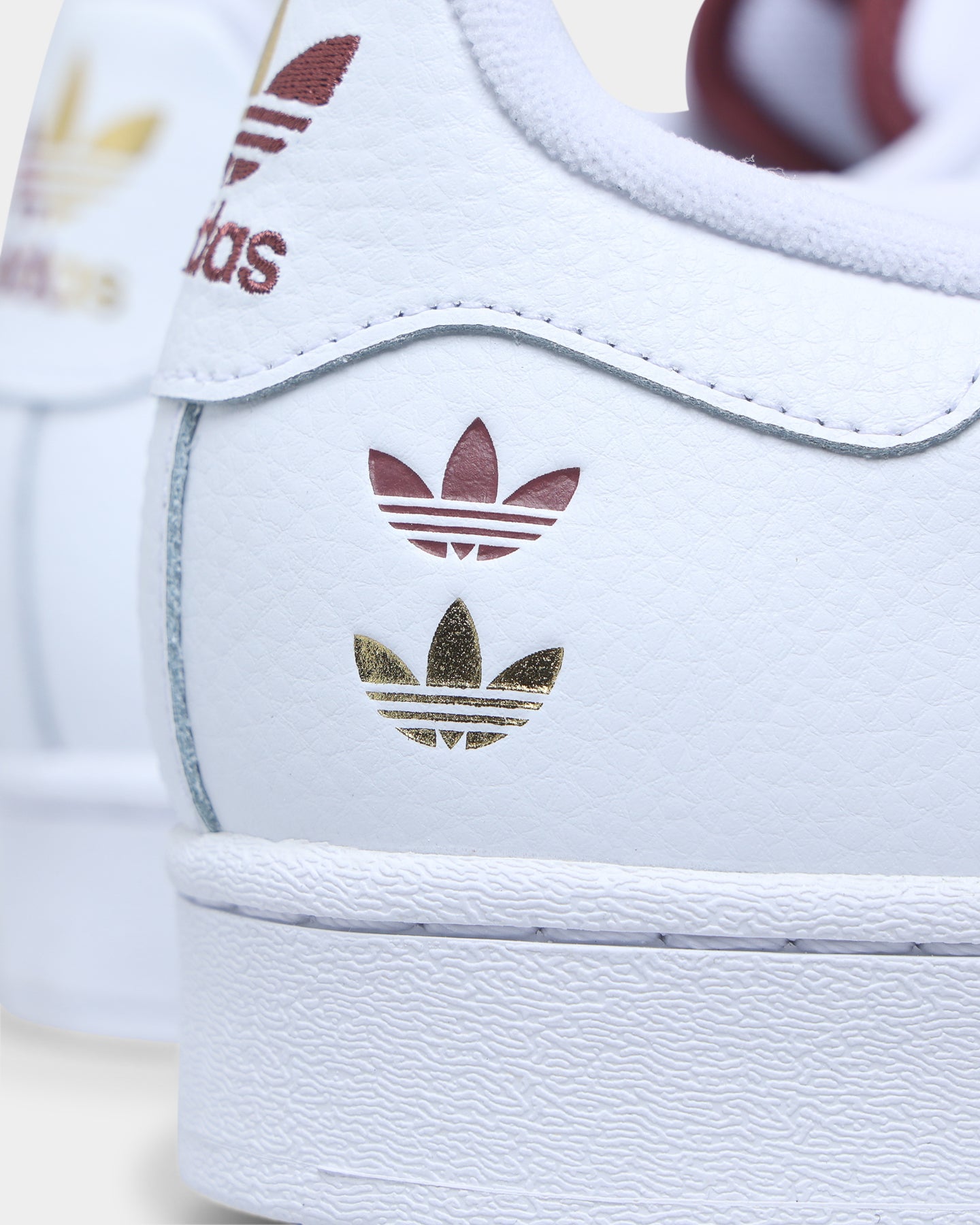 Adidas Superstar Sneakers - Cloud White / Quiet Crimson / Gold Foil | Classic White Shell Toe Shoes for Men & Women | Perfect for Casual Wear, Street Style & Everyday Fashion