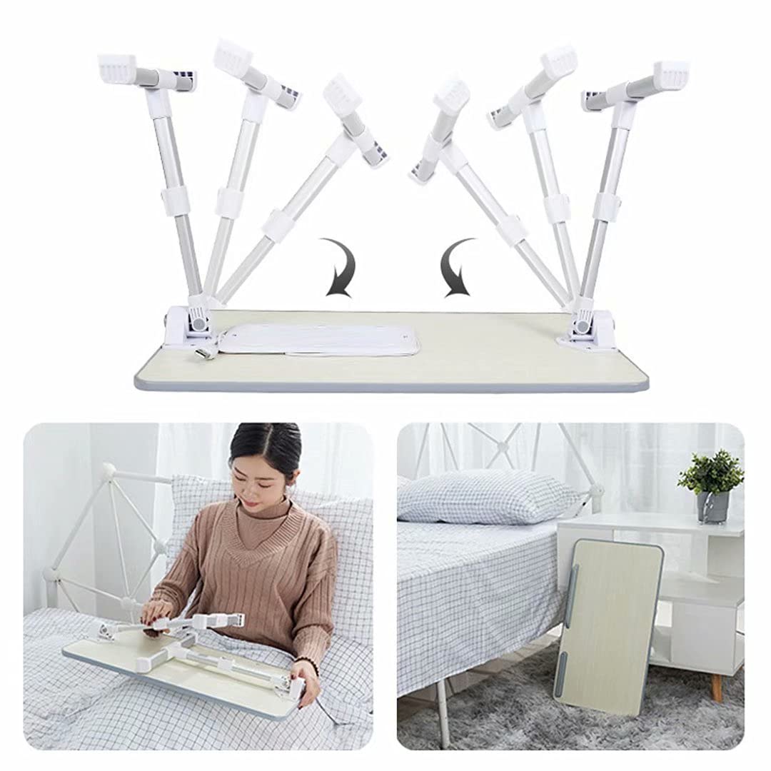 Adjustable Laptop Stand with USB Cooling Fans - Foldable Bed Desk for Home Office, Study & Work - Portable Lap Standing Table with Ergonomic Design - Perfect for Remote Work, Online Classes & Bedroom Use