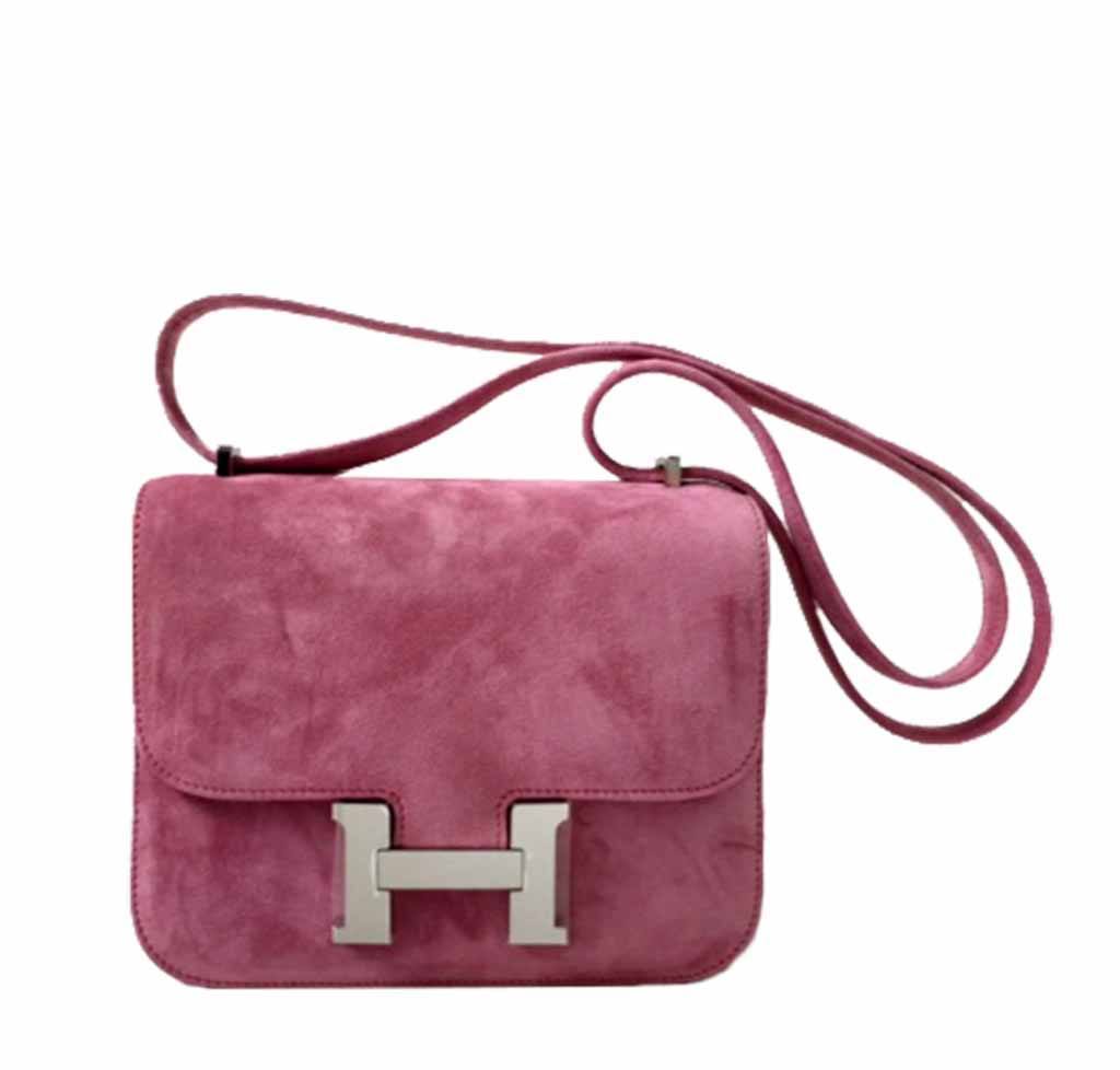 Hermès Constance Mini Bag in Fuchsia Pink with Palladium Hardware - Luxury Crossbody Bag for Women, Perfect for Parties & Date Nights