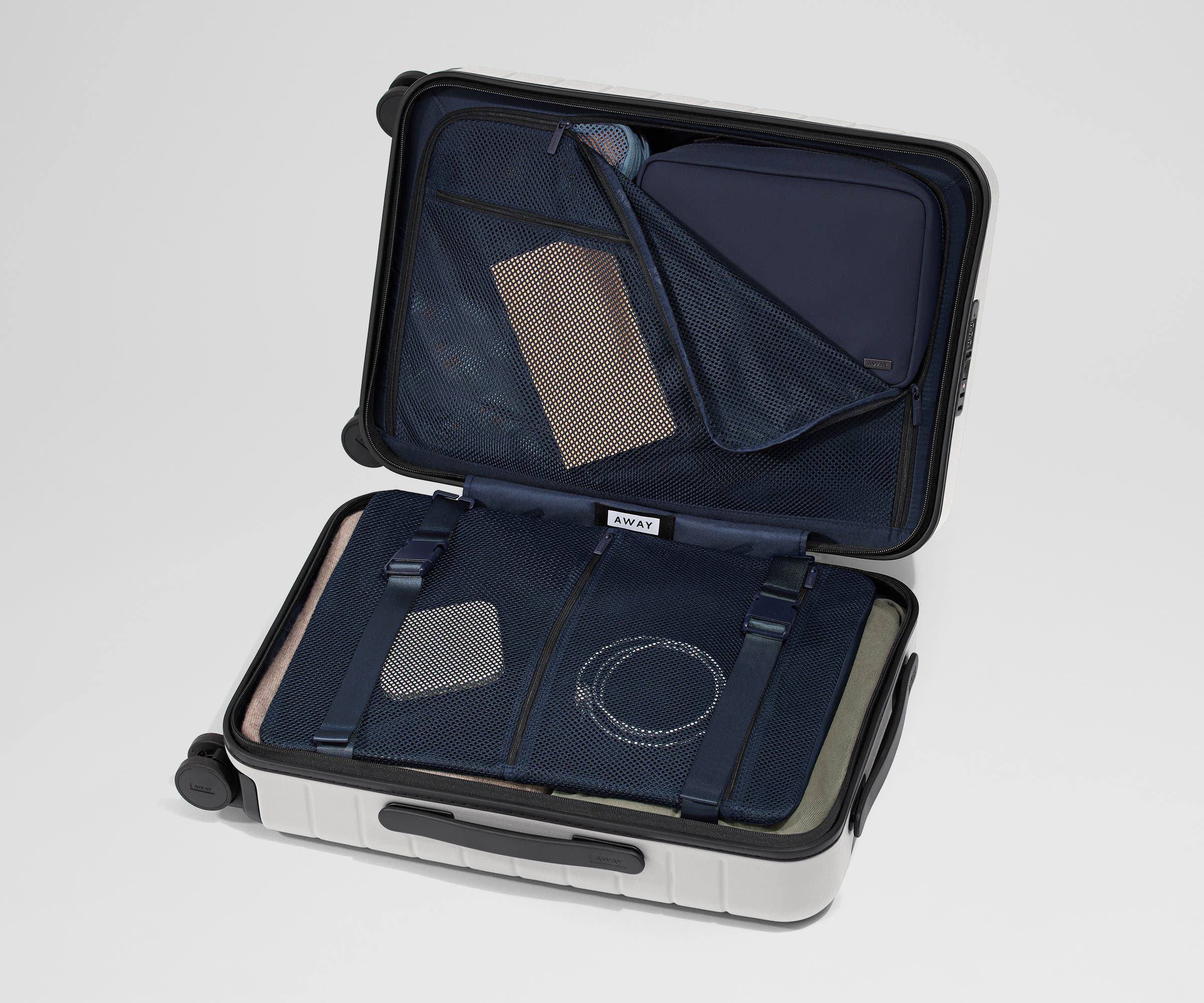 Premium The Executive Carry On Luggage in Cloud Gray - Lightweight & Durable Suitcase for Business Travel & Weekend Getaways