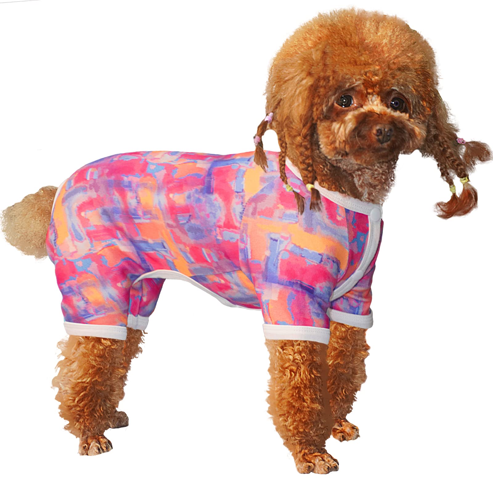 Topkins Dog Pajamas - Breathable Dog Onesie for Small Dogs (Girl & Boy) | Soft Puppy Clothes with Cute Patterns | Pet PJs for Indoor & Outdoor Use - Perfect for Daily Wear, Lounging, and Playtime
