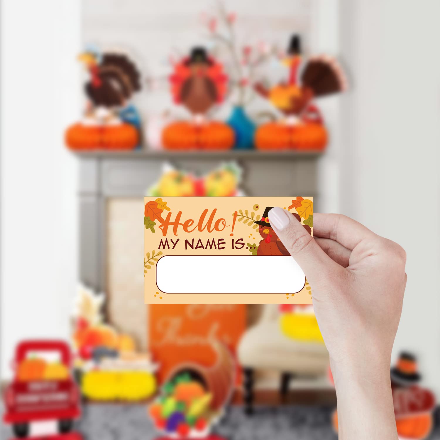 Thanksgiving Games Sign - What's Your Turkey Name Game | Fun Family Thanksgiving Activities & Fall Party Games for Adults & Kids | Perfect for Holiday Gatherings & Classroom Celebrations