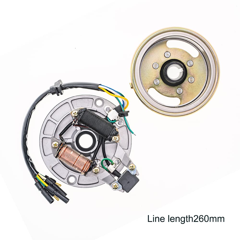 2 Coil Ignition Magneto Stator Flywheel Rotor Kit for 50cc-125cc ATV Quad Dirt Bikes - Compatible with Taotao, Kazuma, SSR, Baja 4 Wheelers - Perfect for Engine Repair & Off-Road Performance Upgrades