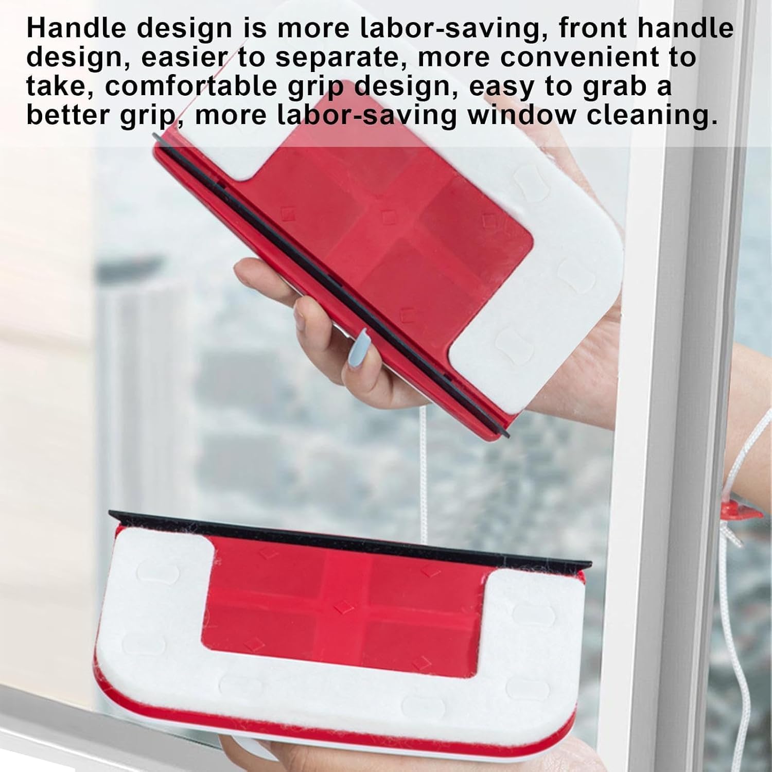 HIKIN SUPERMARKET™ 2025 Upgraded Magnetic Window Cleaner - Double Sided Glass Wiper for High Rise Buildings | Rectangular Window Scraper for Indoor & Outdoor Use | Perfect for Office Windows, Skyscrapers and Home Glass Cleaning