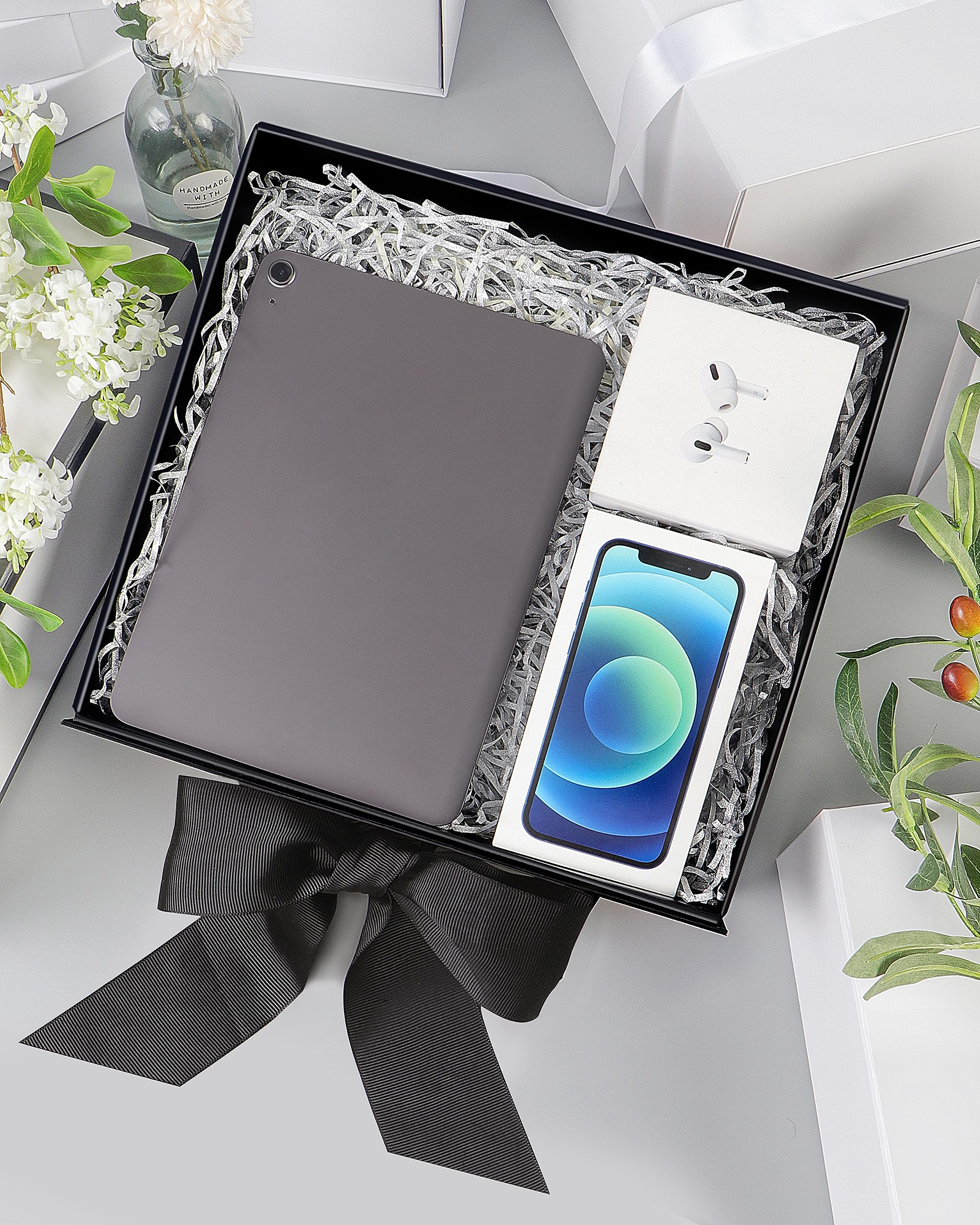 Elegant Black Bridesmaid Proposal Gift Box 10.62×10.23×3.93 Inches - Wedding Party Favor with Ribbon for Christmas, Birthday, Anniversary - Perfect for Proposals, Bridal Showers & Special Occasions