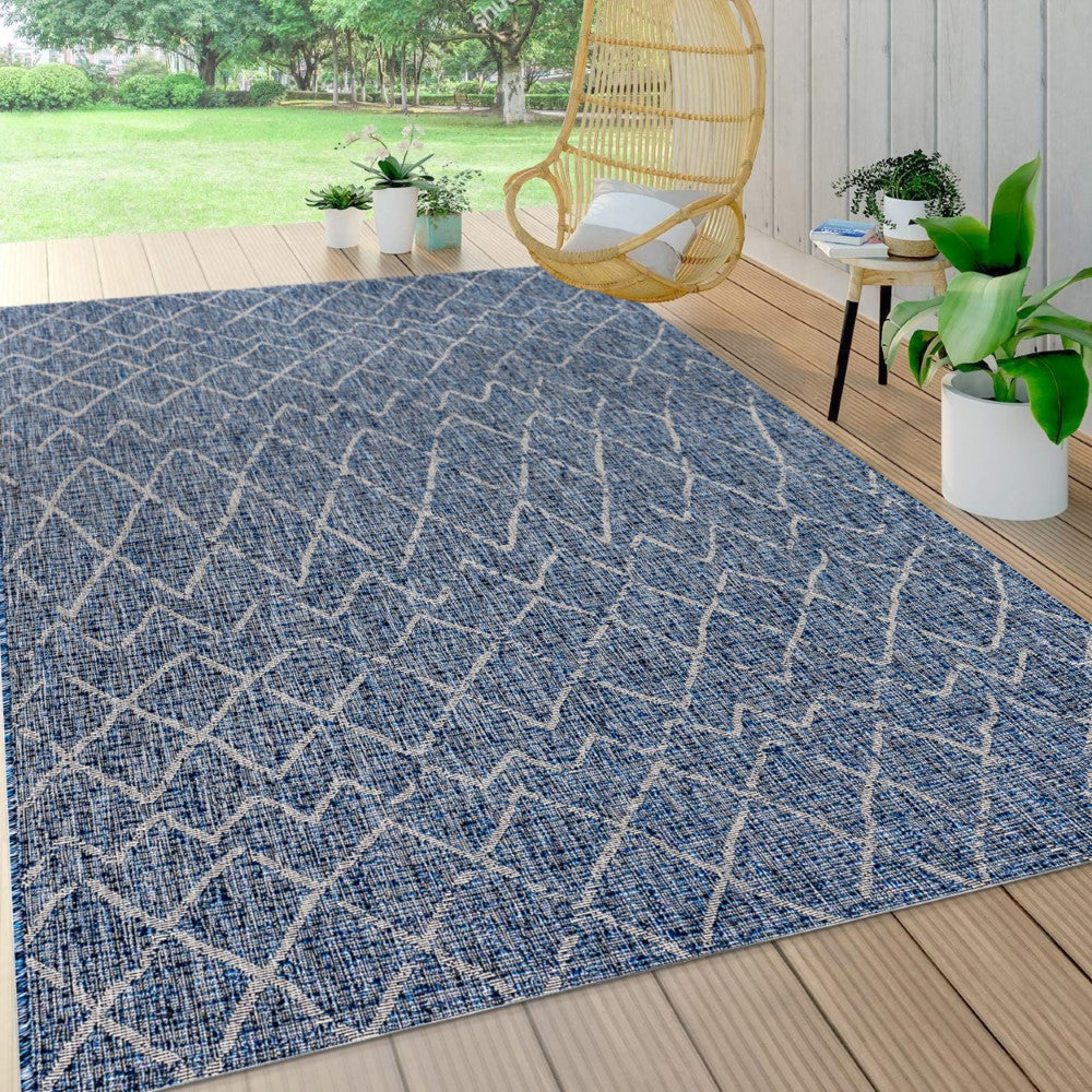 Madaba Moroccan Trellis Area Rug - Handmade Indoor/Outdoor Bohemian Rug for Living Room, Bedroom, Patio - Non-Slip & Durable Home Decor