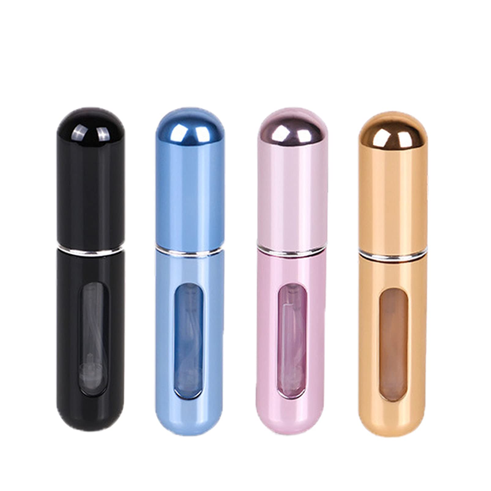Portable Mini Refillable Perfume Atomizer - 5ml Empty Travel Spray Bottles (4 Pack) - Leak-Proof Scent Pump Case for On-The-Go Perfume Refills - Perfect for Travel, Gym, Office & Daily Touch-Ups