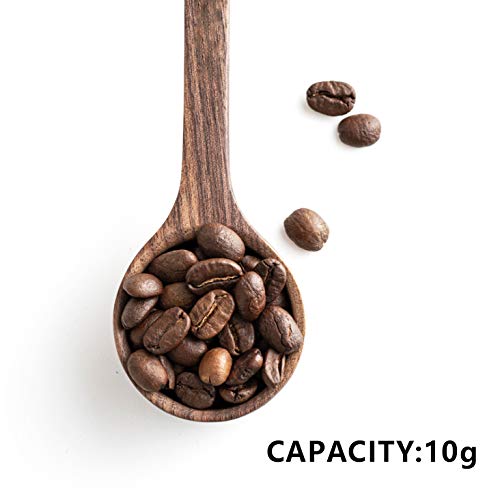 Premium Black Walnut Long Handle Coffee Scoop - 10g/2 Tablespoon Measuring Spoon for Coffee Beans & Loose Leaf Tea | Perfect Coffee Accessory for Home Brewing, Cafes & Barista Use