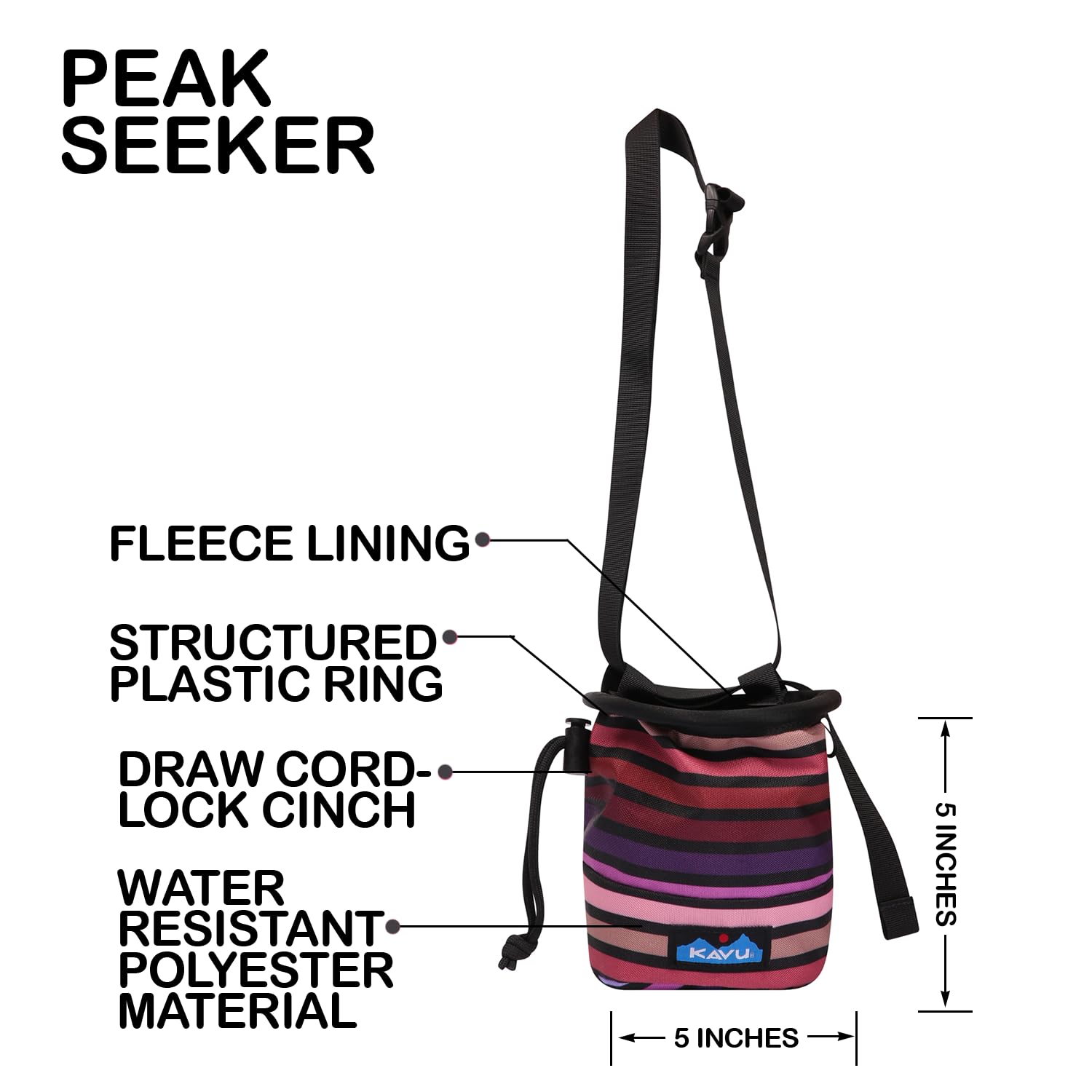 KAVU Peak Seeker Chalk Bag for Rock Climbing, Bouldering, Gymnastics & Weightlifting | Durable & Lightweight Chalk Holder for Climbers & Athletes | Perfect for Outdoor Adventures & Gym Training