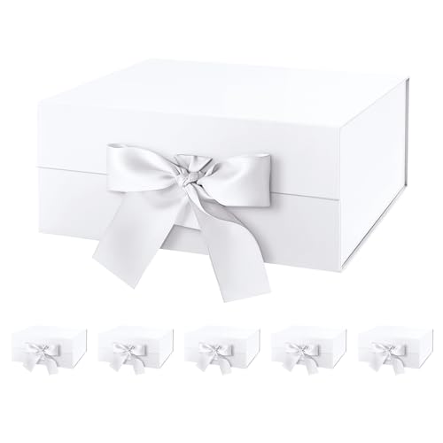 White-Ribbon-9x6.5x3.8 Inches-Pack of 6