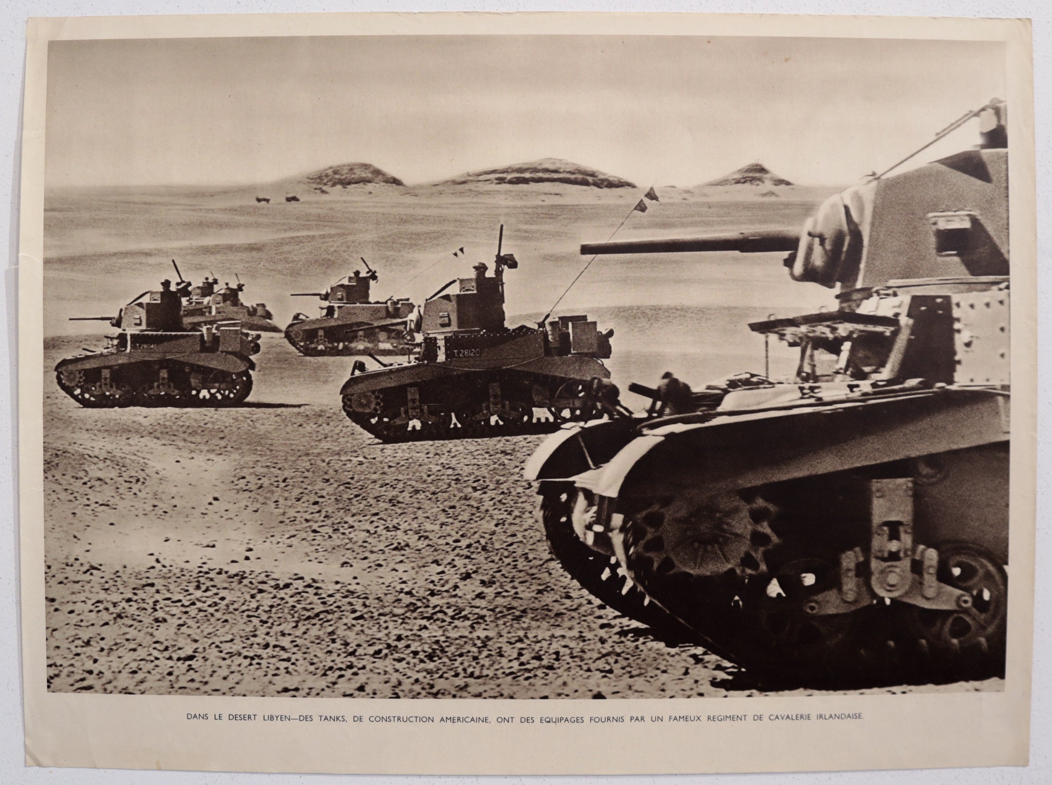 Original Vintage 1940-1945 French WWII Victory Poster - Libyan Desert Campaign - Authentic War Memorabilia for History Buffs & Collectors - Perfect for Home Decor, Office Display & WWII Themed Events