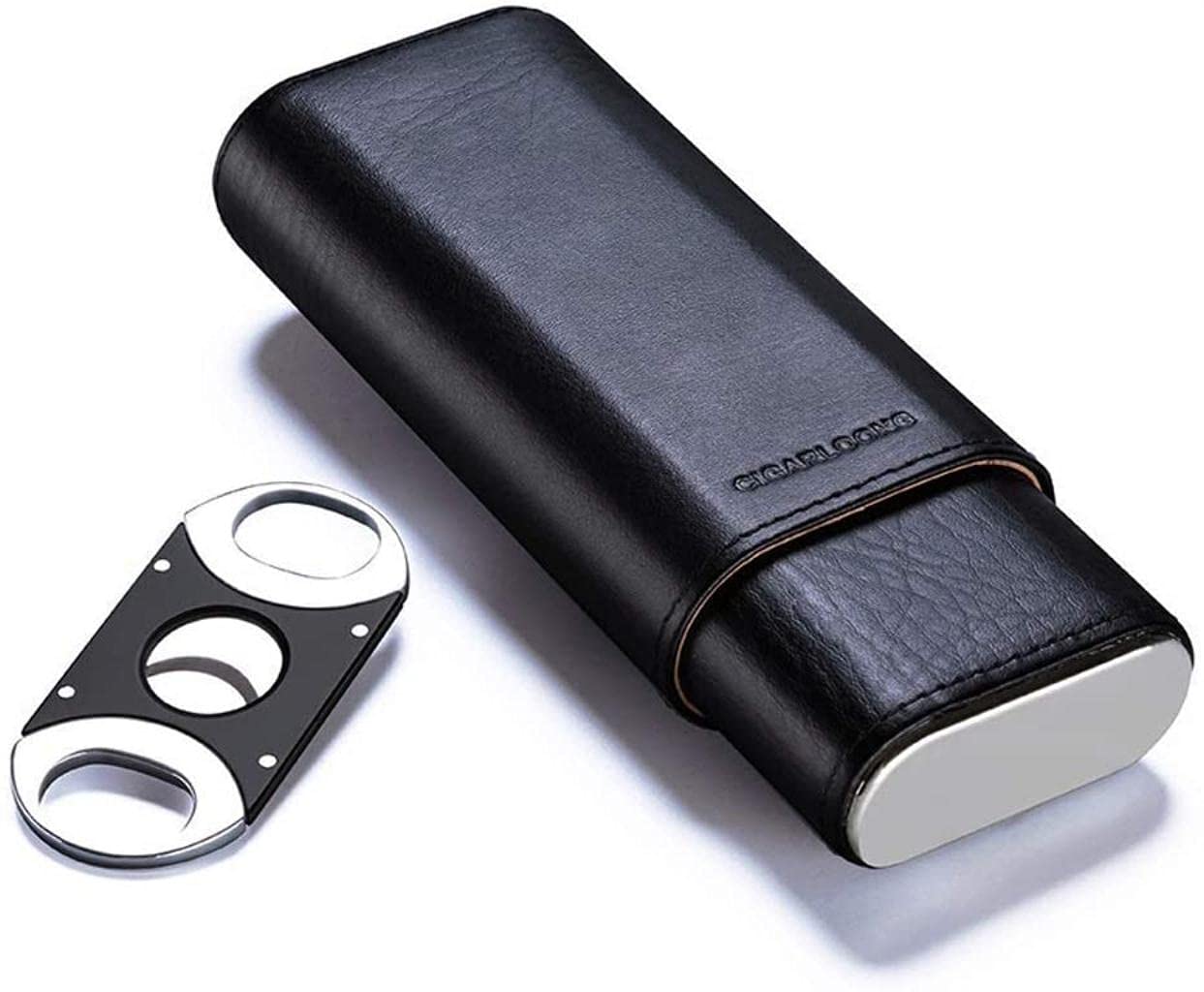 Premium Leather Travel Humidor Cigar Case - Portable Cigar Box with Cigar Bag, Perfect for Outdoor Adventures, Business Trips & Gifting