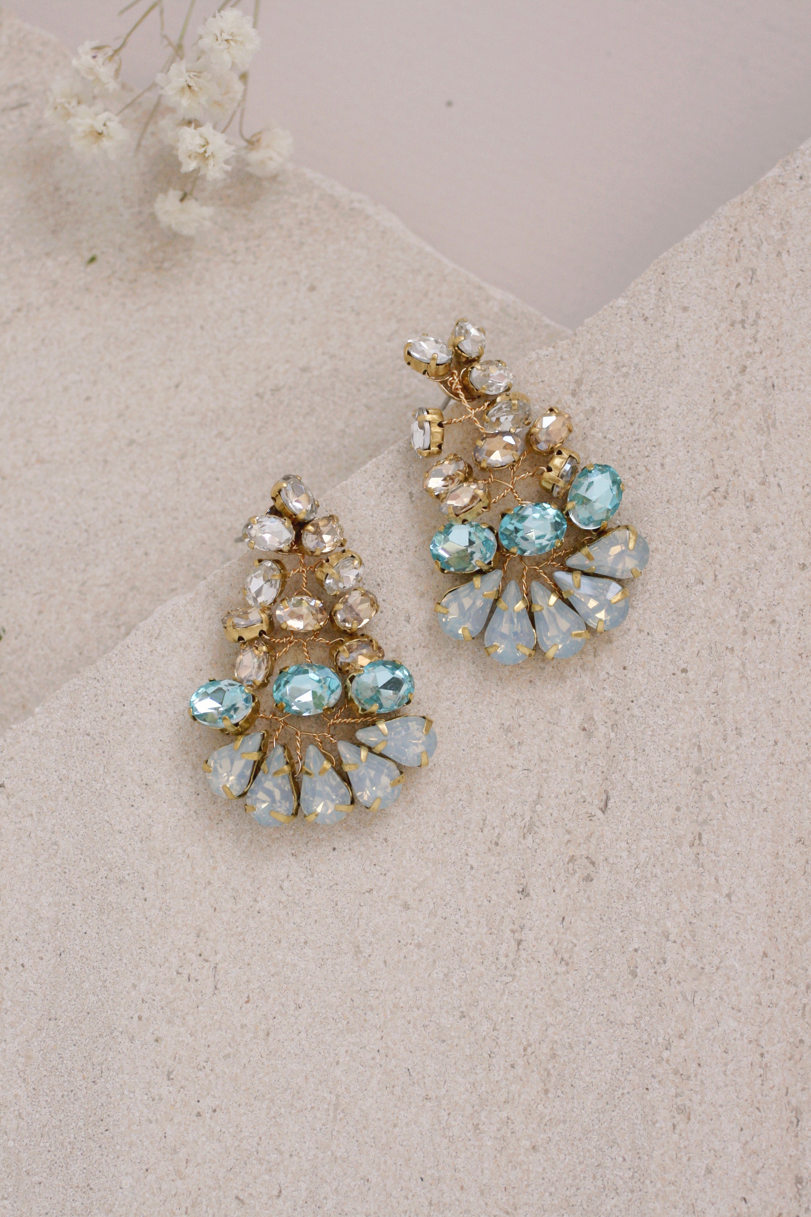 Beatrice Chandelier Earrings - Handmade Wire Wrapped Dangle Earrings for Women - Perfect for Weddings, Parties & Special Occasions