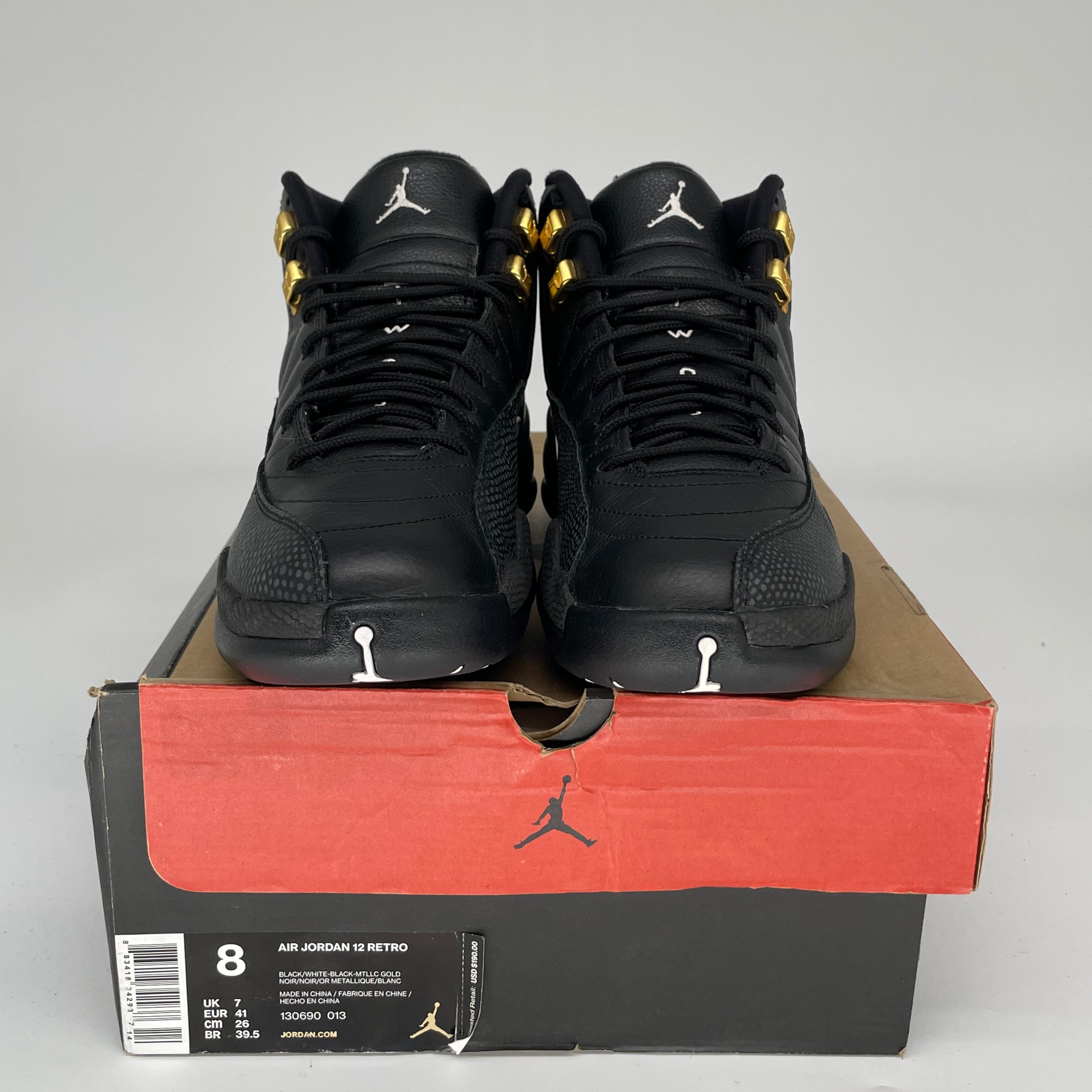 Original Air Jordan 12 Retro 'Master' Basketball Shoes - Men's Size 8 (130690-013) - Perfect for Streetwear & Court Performance